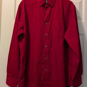George Large Neck 16 - 16 1/2 Maroon Red Long Sleeve Button-up Dress Shirt